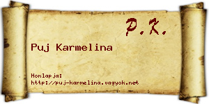 Puj Karmelina névjegykártya